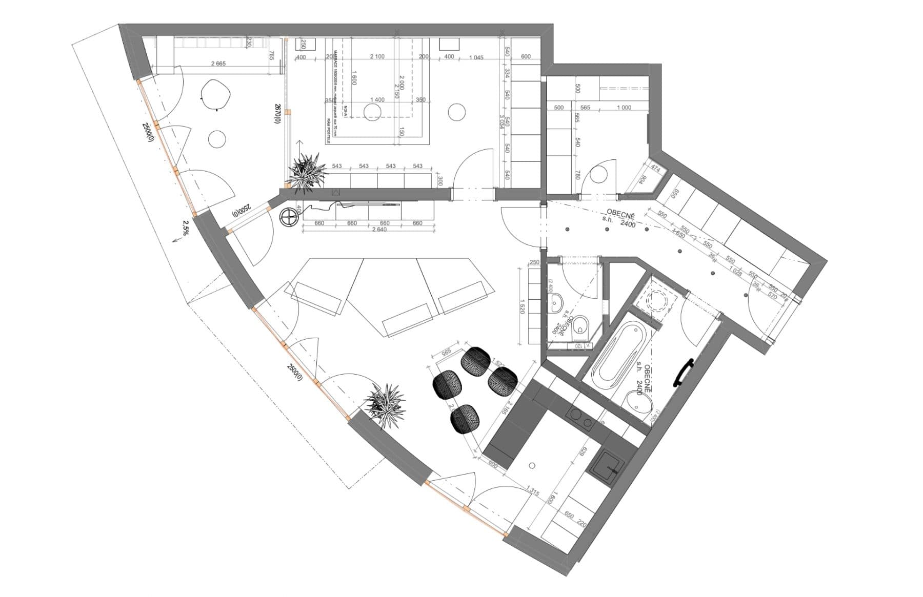 1 bedroom with open-plan kitchen flat to rent, 76 m², Vojenova, Prague, Prague 1 bedroom with open-plan kitchen flat to rent, 76 m², Vojenova, Prague, Prague
