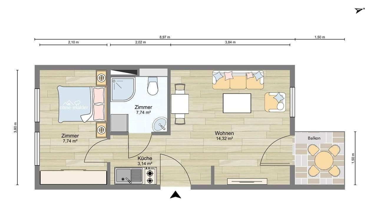 2 bedroom flat to rent, 30 m², Greifswald, Mecklenburg-Vorpommern 2 bedroom flat to rent, 30 m², Greifswald, Mecklenburg-Vorpommern