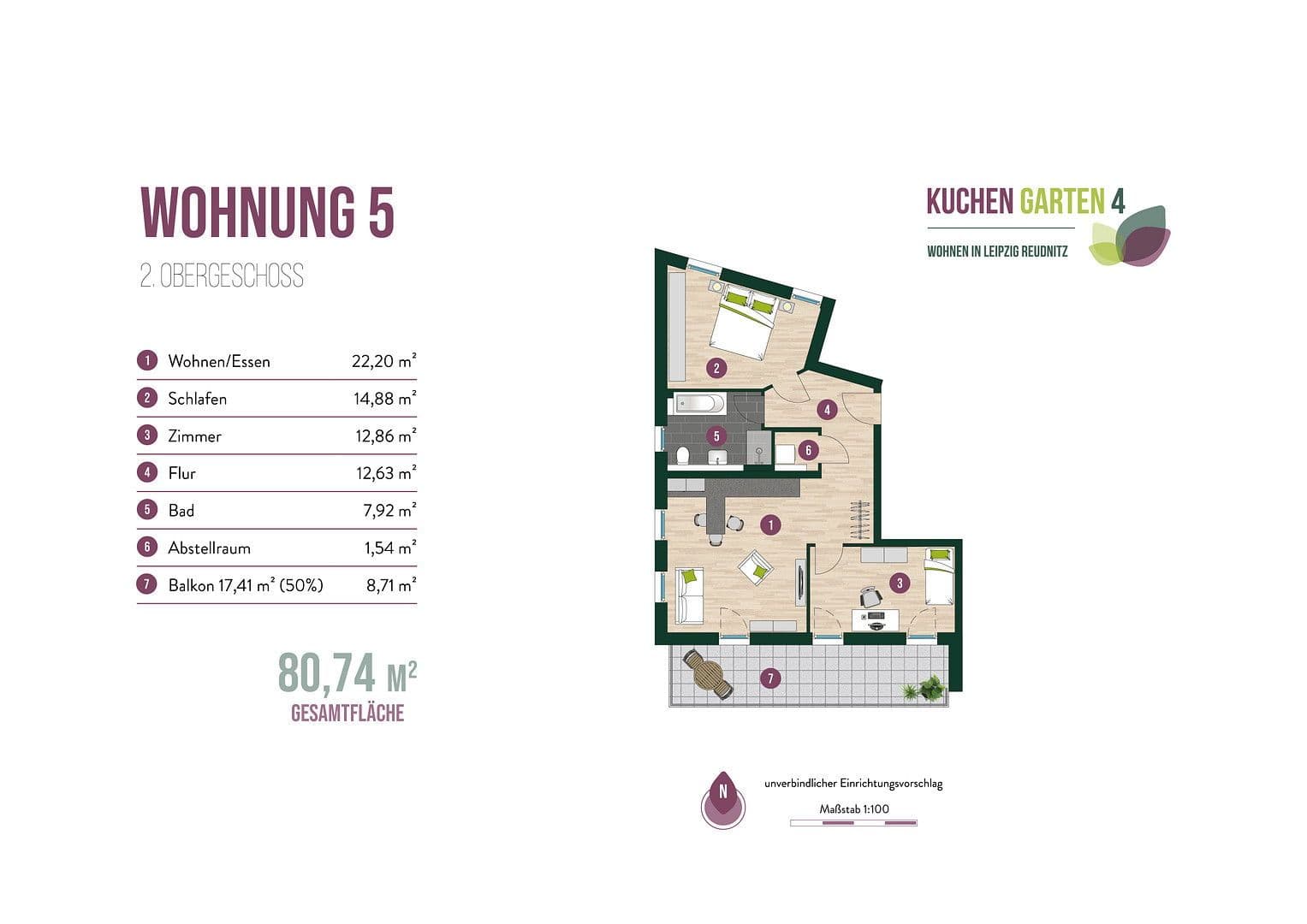 3 bedroom flat to rent, 81 m², Kuchengartenstraße 4, Leipzig, Saxony 3 bedroom flat to rent, 81 m², Kuchengartenstraße 4, Leipzig, Saxony