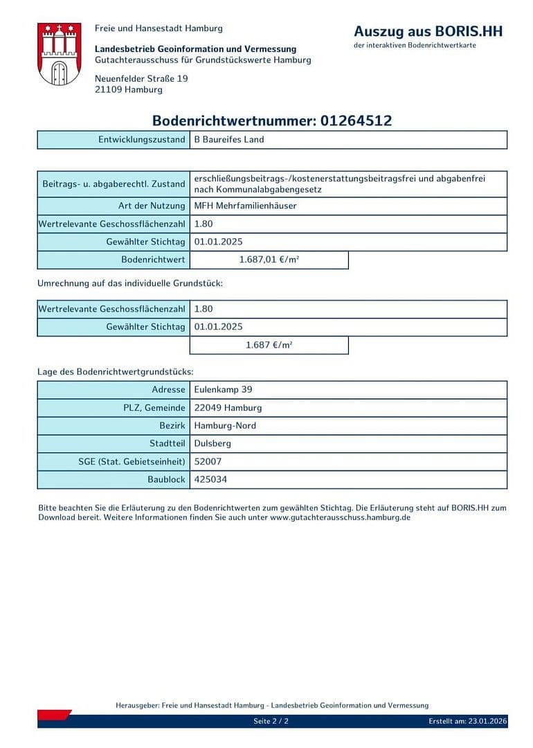 Studio flat for sale, 42 m², Eulenkamp 54, Hamburg, Hamburg Studio flat for sale, 42 m², Eulenkamp 54, Hamburg, Hamburg
