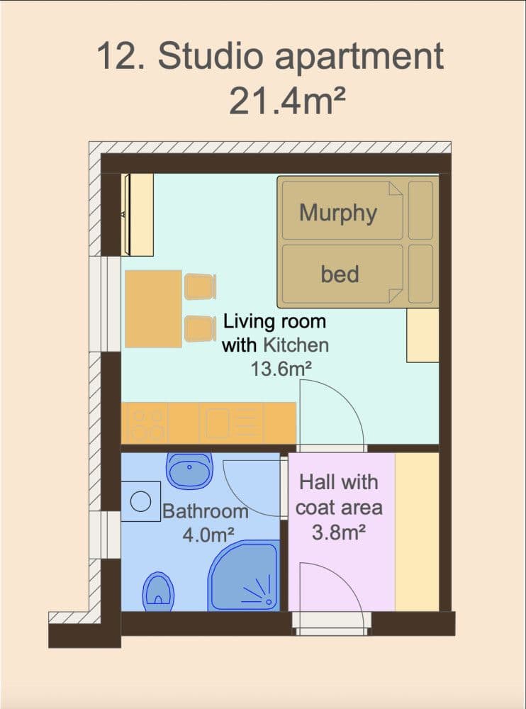 flat to rent, 21 m², Zbraslavská, Prague, Prague flat to rent, 21 m², Zbraslavská, Prague, Prague
