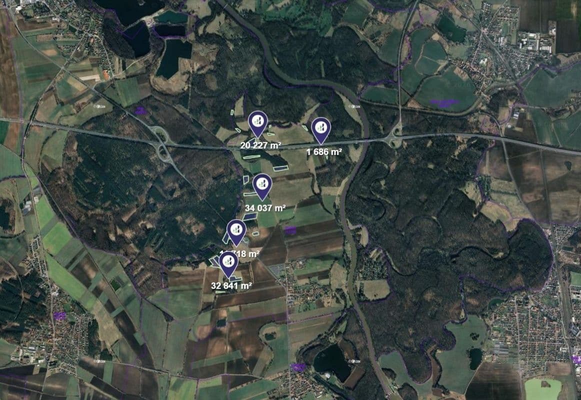 plot for sale, 85,678 m², Oseček, Středočeský Region plot for sale, 85,678 m², Oseček, Středočeský Region