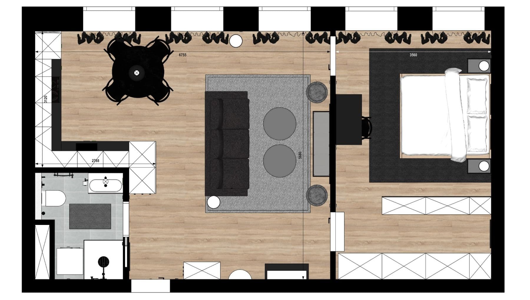 1 bedroom with open-plan kitchen flat to rent, 61 m², Lorencova, Zlín, Zlínský Region 1 bedroom with open-plan kitchen flat to rent, 61 m², Lorencova, Zlín, Zlínský Region