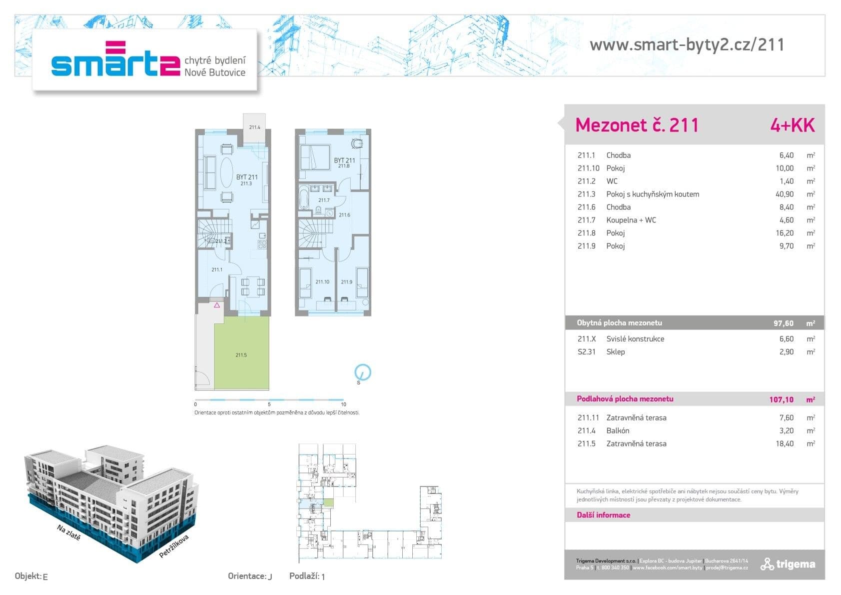 3 bedroom with open-plan kitchen flat to rent, 107 m², Petržílkova, Prague, Prague 3 bedroom with open-plan kitchen flat to rent, 107 m², Petržílkova, Prague, Prague
