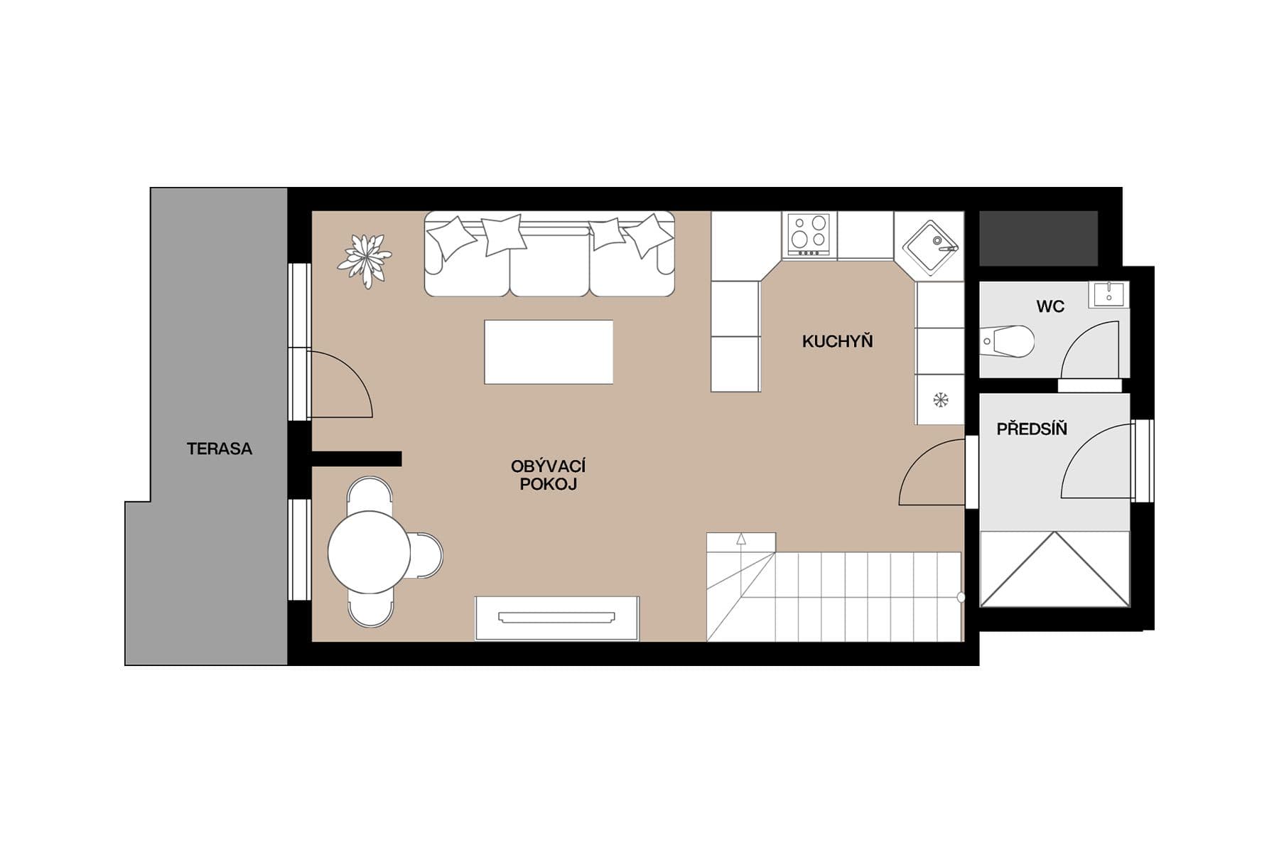 1 bedroom with open-plan kitchen flat for sale, 75 m², Šternovská, Prague, Prague 1 bedroom with open-plan kitchen flat for sale, 75 m², Šternovská, Prague, Prague