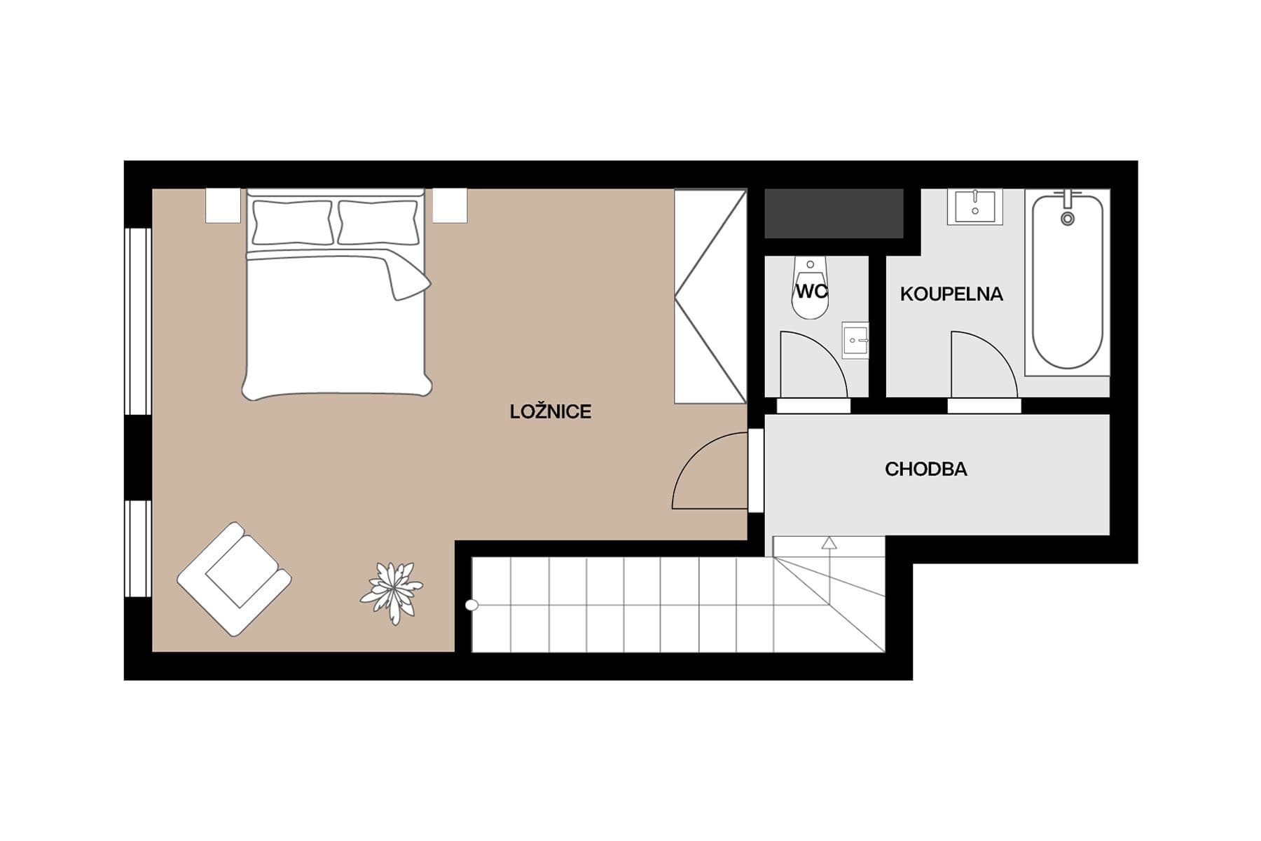 1 bedroom with open-plan kitchen flat for sale, 75 m², Šternovská, Prague, Prague 1 bedroom with open-plan kitchen flat for sale, 75 m², Šternovská, Prague, Prague