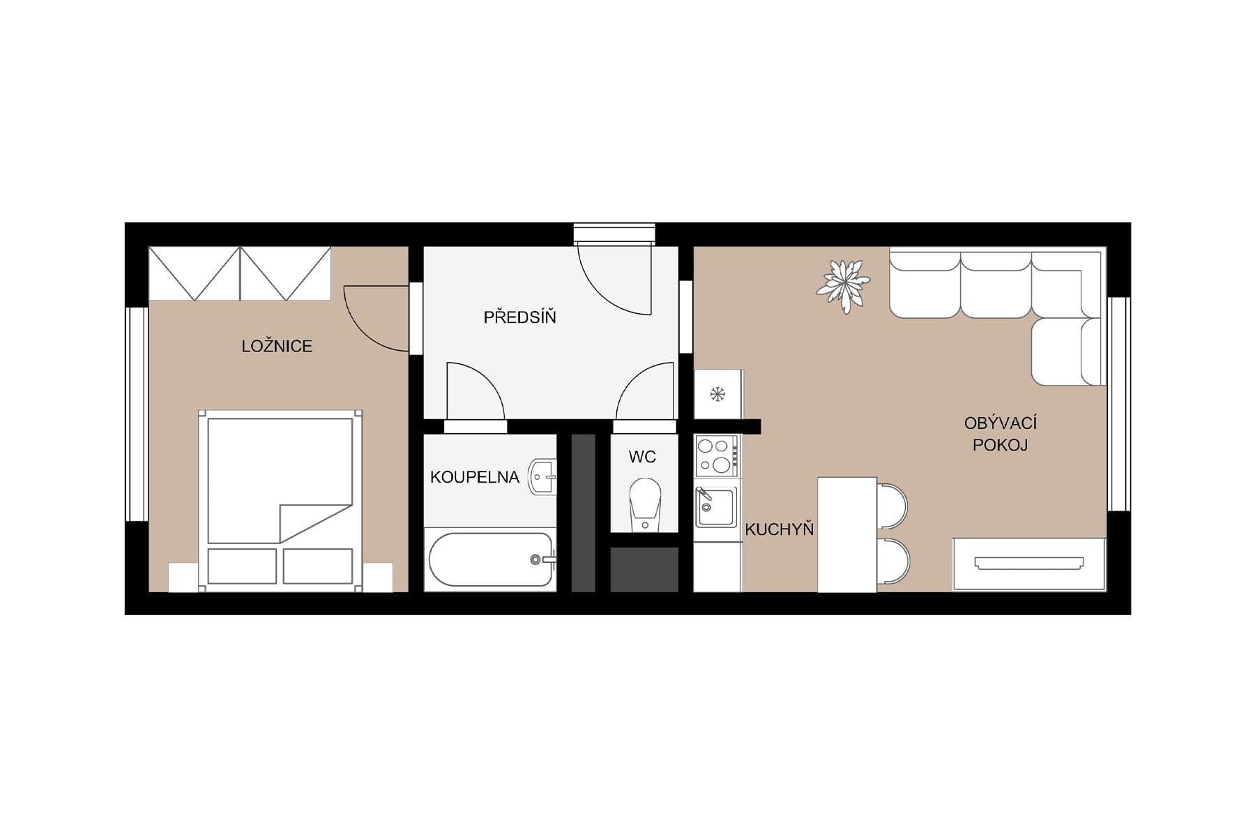 1 bedroom flat for sale, 41 m², Sídliště, Cvikov, Liberecký Region 1 bedroom flat for sale, 41 m², Sídliště, Cvikov, Liberecký Region