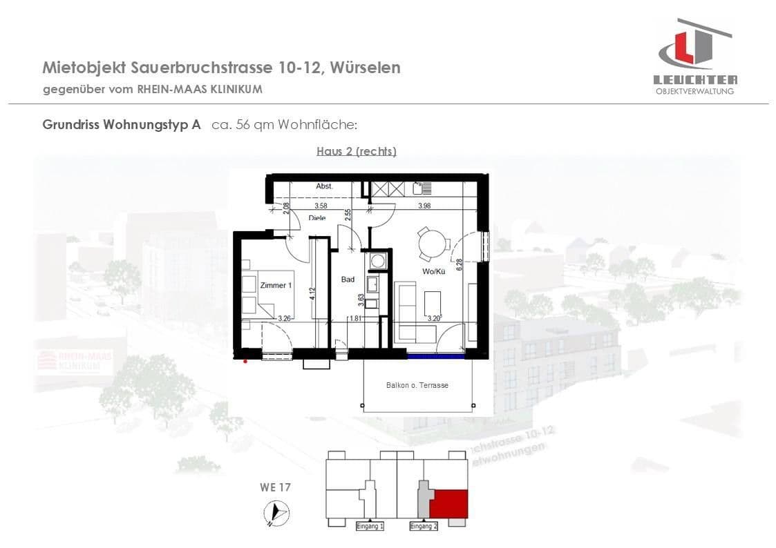 2 bedroom flat to rent, 56 m², Sauerbruchstraße 10-12, Würselen, North Rhine-Westphalia 2 bedroom flat to rent, 56 m², Sauerbruchstraße 10-12, Würselen, North Rhine-Westphalia