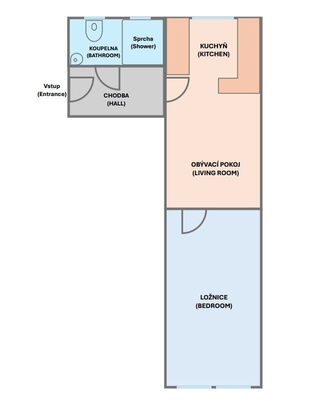 1 bedroom with open-plan kitchen flat to rent, 41 m², Oldřichova, Prague, Prague 1 bedroom with open-plan kitchen flat to rent, 41 m², Oldřichova, Prague, Prague
