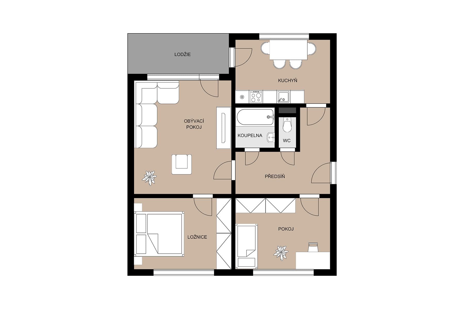 3 bedroom flat for sale, 67 m², Sídliště, Cvikov, Liberecký Region 3 bedroom flat for sale, 67 m², Sídliště, Cvikov, Liberecký Region
