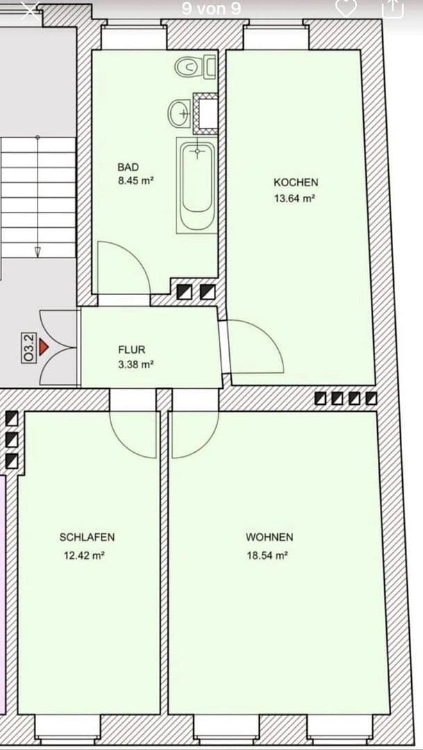 2 bedroom flat to rent, 57 m², Berliner Straße 37, Frankfurt (Oder), Brandenburg 2 bedroom flat to rent, 57 m², Berliner Straße 37, Frankfurt (Oder), Brandenburg