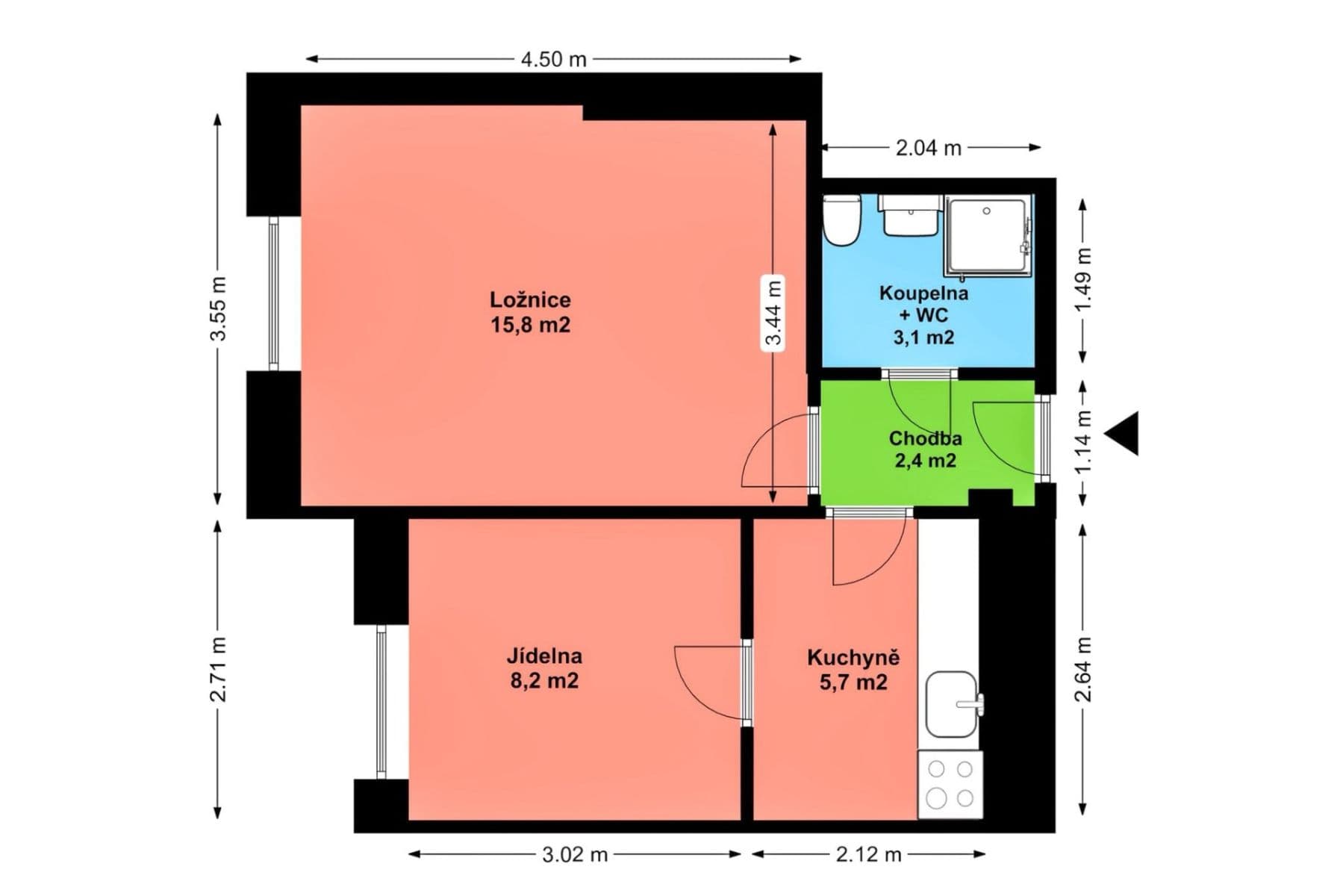 2 bedroom flat to rent, 36 m², Žerotínova, Prague, Prague 2 bedroom flat to rent, 36 m², Žerotínova, Prague, Prague