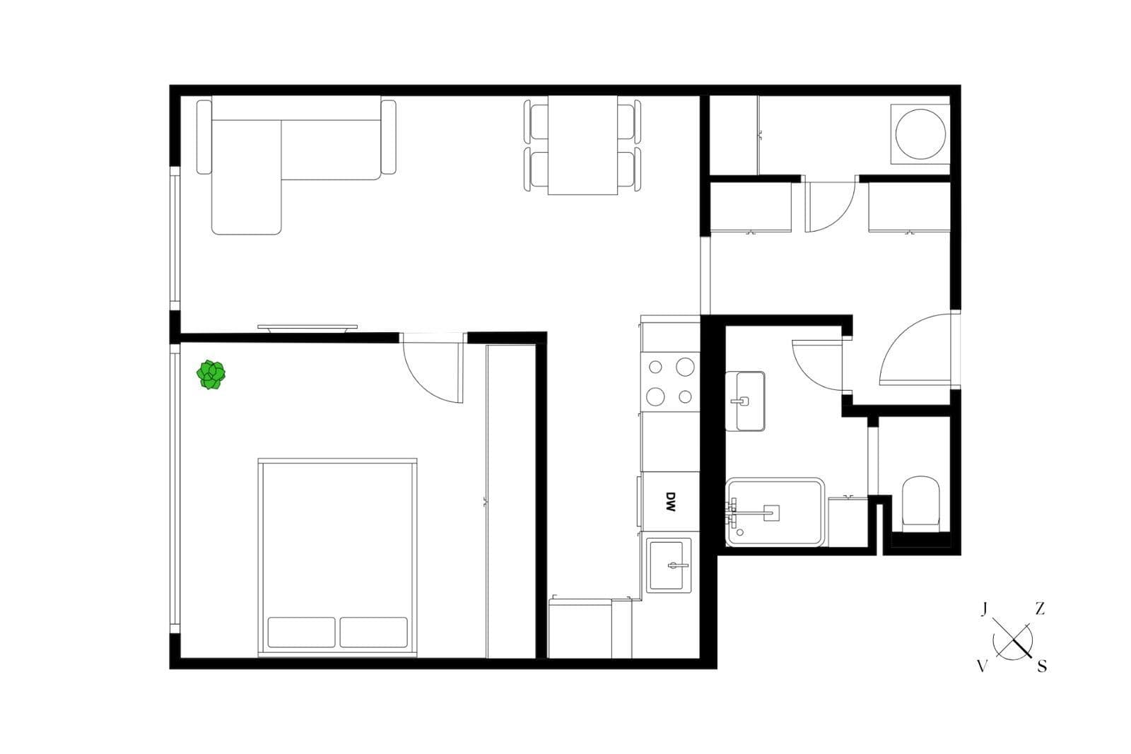 1 bedroom with open-plan kitchen flat for sale, 42 m², Bulharská, Prague, Prague 1 bedroom with open-plan kitchen flat for sale, 42 m², Bulharská, Prague, Prague