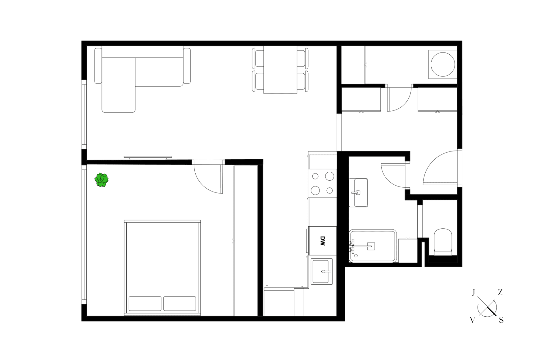 1 bedroom with open-plan kitchen flat for sale, 42 m², Bulharská, Prague, Prague 1 bedroom with open-plan kitchen flat for sale, 42 m², Bulharská, Prague, Prague