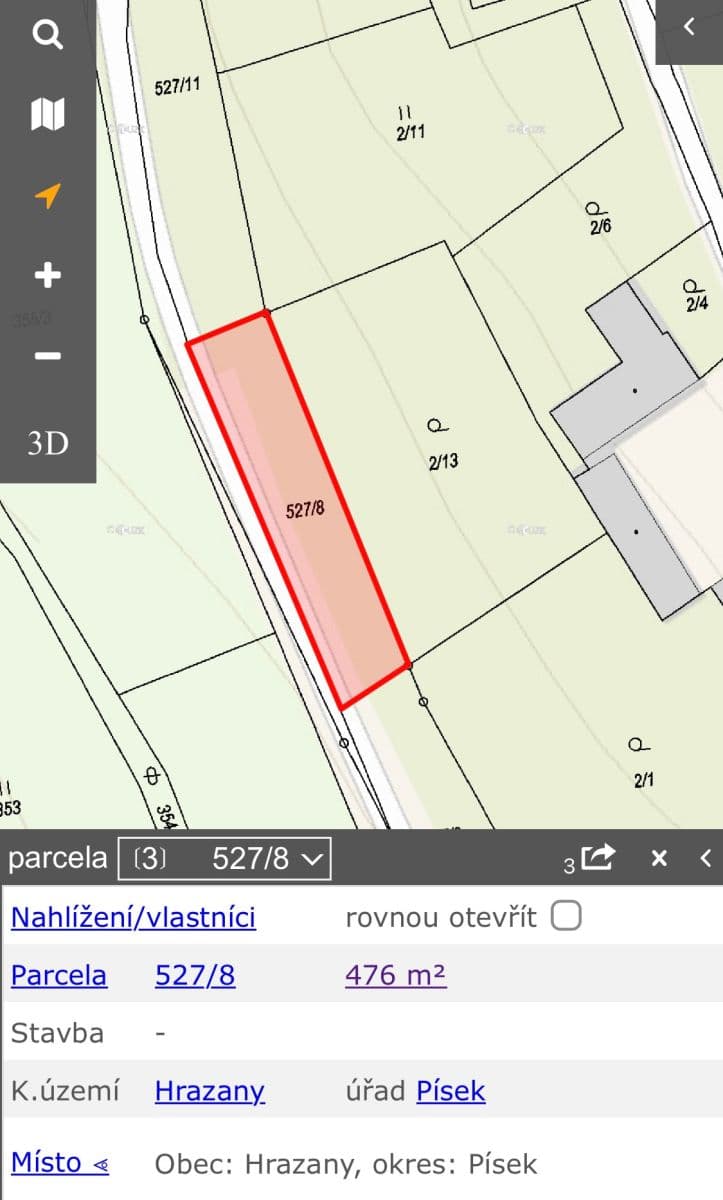 plot for sale, 1,603 m², Hrazany, Jihočeský Region plot for sale, 1,603 m², Hrazany, Jihočeský Region