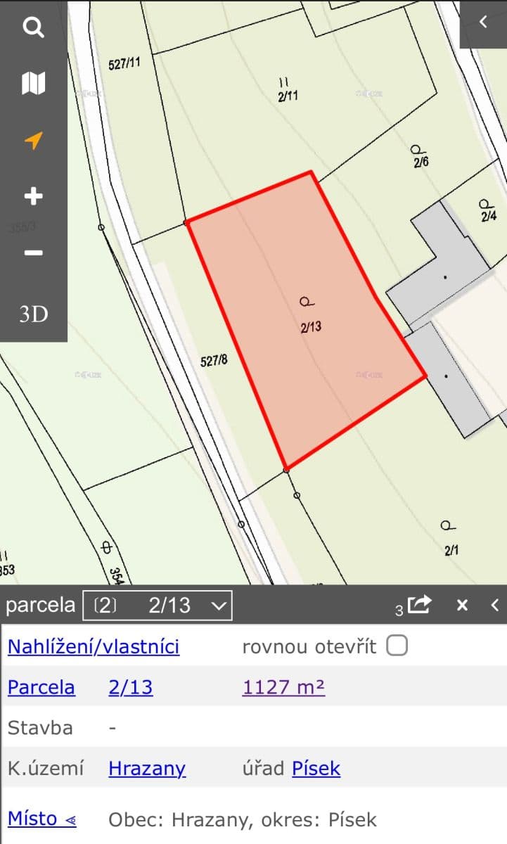 plot for sale, 1,603 m², Hrazany, Jihočeský Region plot for sale, 1,603 m², Hrazany, Jihočeský Region