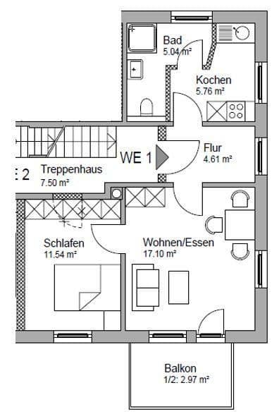2 bedroom flat to rent, 47 m², Taufkirchen Vils, Bavaria 2 bedroom flat to rent, 47 m², Taufkirchen Vils, Bavaria