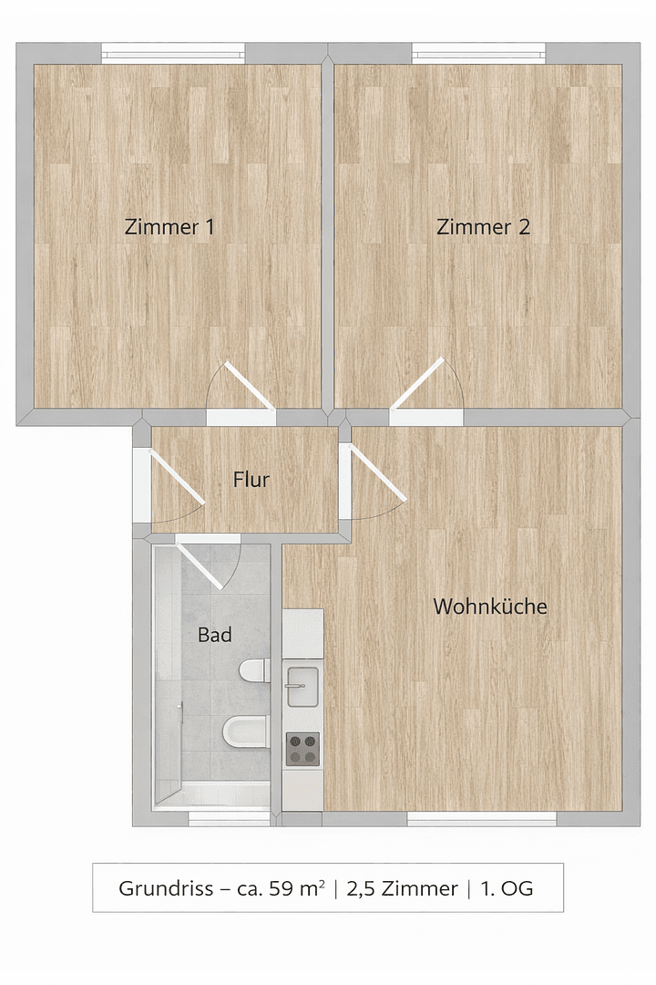 1 bedroom with open-plan kitchen flat to rent, 59 m², Bielefelder Straße 10, Herne, North Rhine-Westphalia 1 bedroom with open-plan kitchen flat to rent, 59 m², Bielefelder Straße 10, Herne, North Rhine-Westphalia