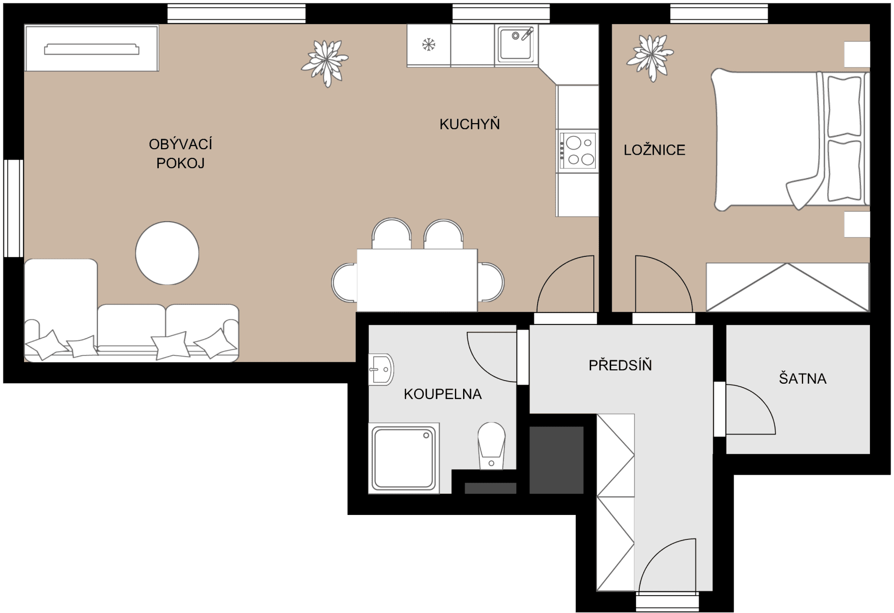 1 bedroom with open-plan kitchen flat for sale, 52 m², Lipová-lázně, Olomoucký Region 1 bedroom with open-plan kitchen flat for sale, 52 m², Lipová-lázně, Olomoucký Region