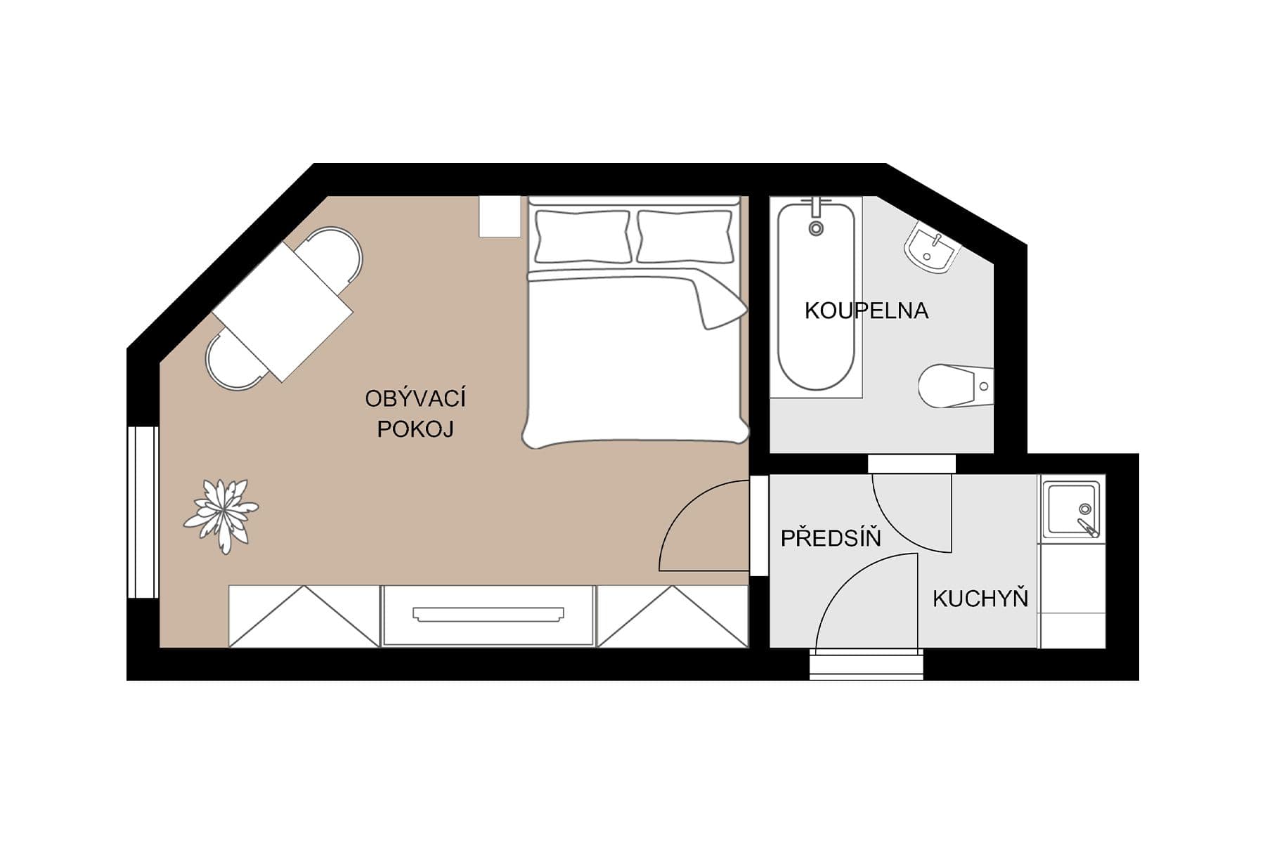1 bedroom flat for sale, 25 m², Zelenky-Hajského, Prague, Prague 1 bedroom flat for sale, 25 m², Zelenky-Hajského, Prague, Prague