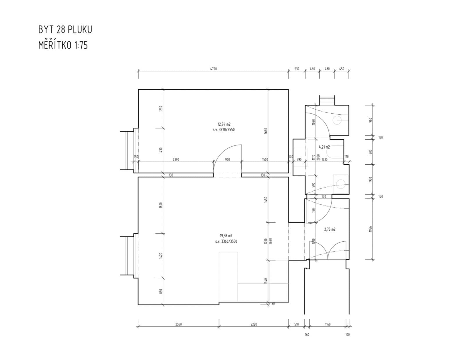 1 bedroom with open-plan kitchen flat for sale, 43 m², 28. pluku, Prague, Prague 1 bedroom with open-plan kitchen flat for sale, 43 m², 28. pluku, Prague, Prague