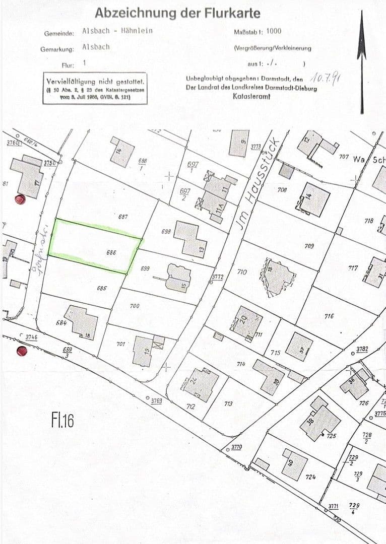 plot for sale, 917 m², Jahnstraße 14, Alsbach-Hähnlein, Hesse plot for sale, 917 m², Jahnstraße 14, Alsbach-Hähnlein, Hesse