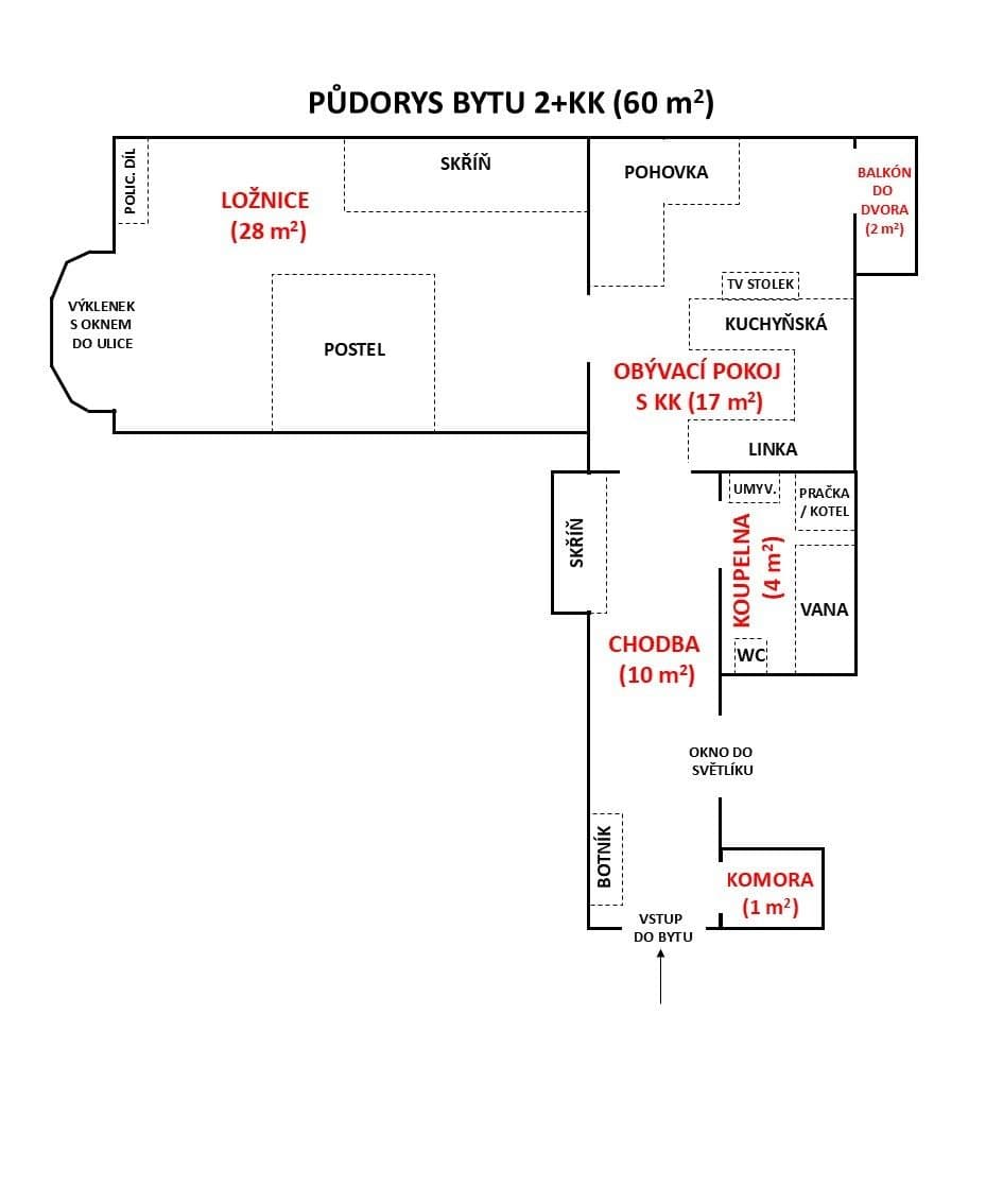 1 bedroom with open-plan kitchen flat to rent, 60 m², Hartigova, Prague, Prague 1 bedroom with open-plan kitchen flat to rent, 60 m², Hartigova, Prague, Prague