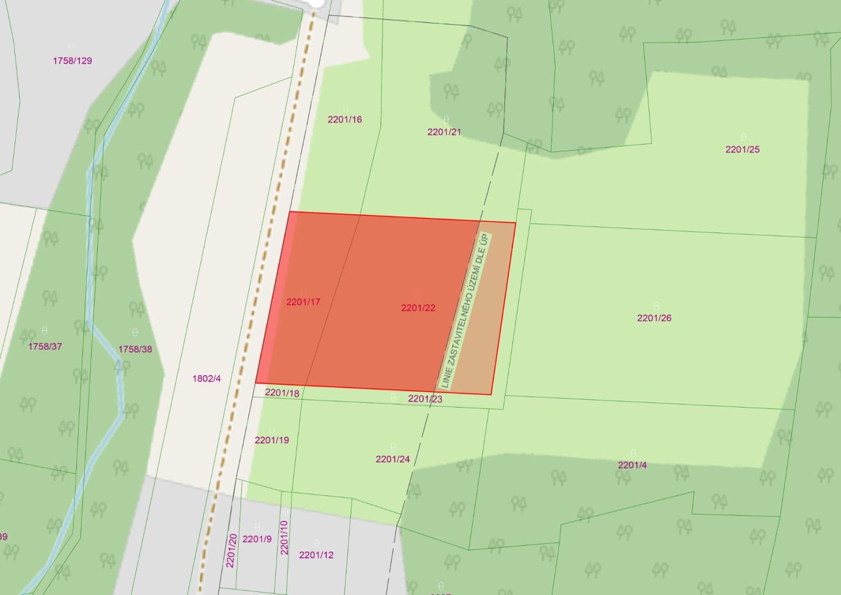 plot for sale, 2,493 m², Ratiboř, Zlínský Region plot for sale, 2,493 m², Ratiboř, Zlínský Region