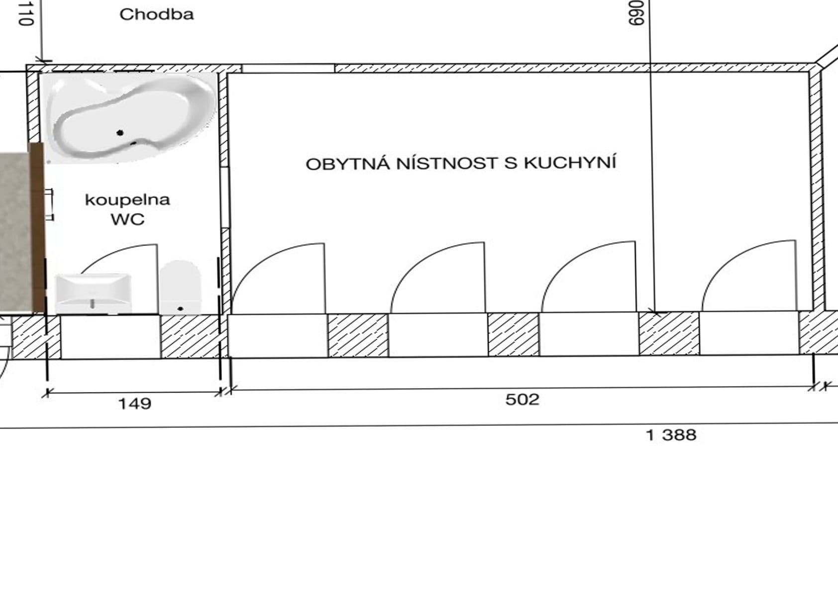 Studio flat to rent, 26 m², Pernerova, Prague, Prague Studio flat to rent, 26 m², Pernerova, Prague, Prague