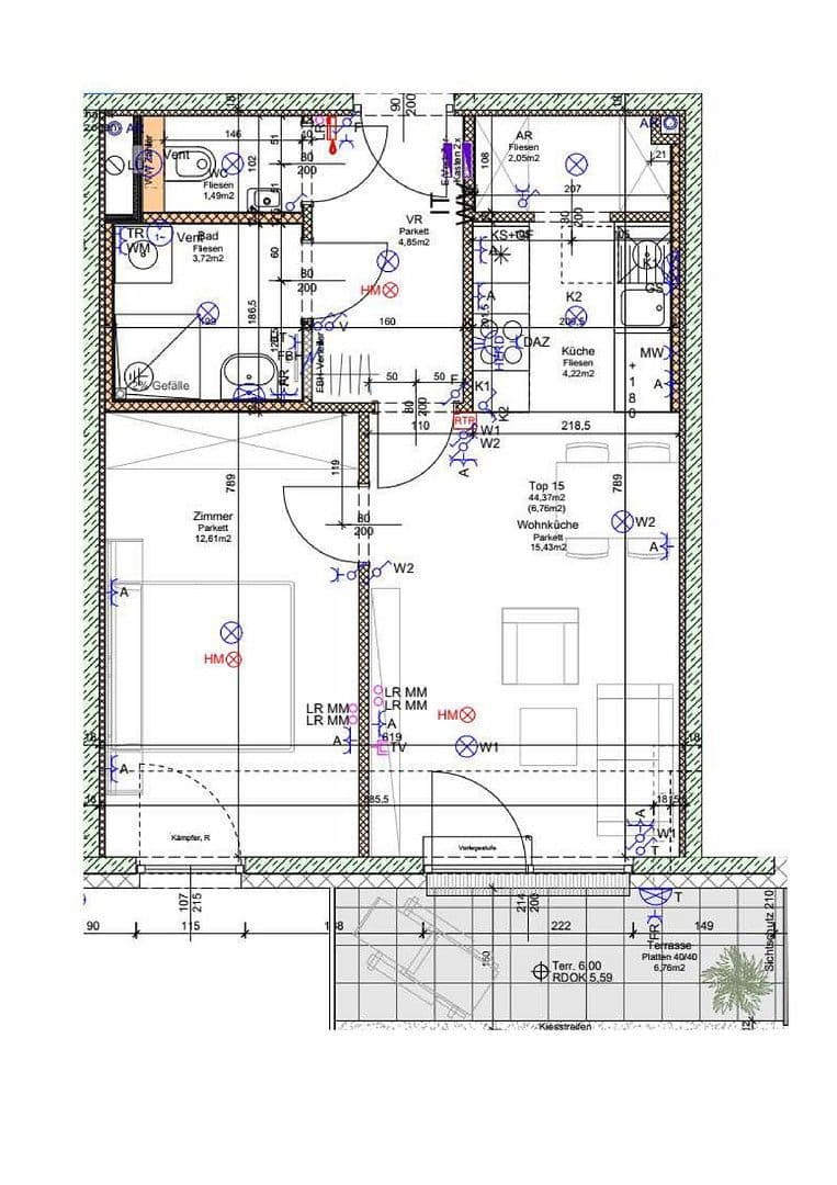 2 bedroom flat to rent, 44 m², Pilotengasse 118, Wien, Vienna 2 bedroom flat to rent, 44 m², Pilotengasse 118, Wien, Vienna