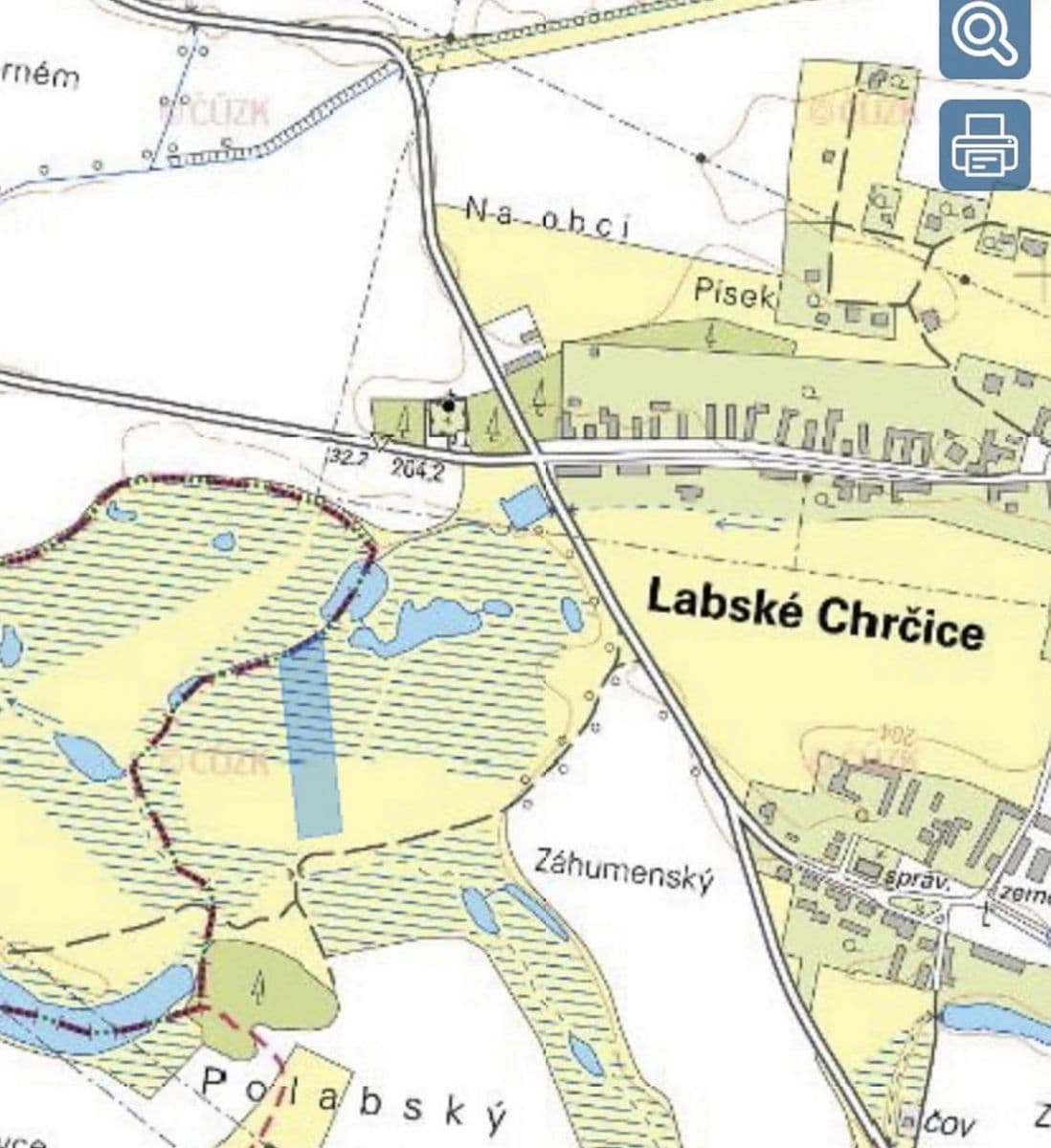 recreational property for sale, 6,990 m², Labské Chrčice, Pardubický Region recreational property for sale, 6,990 m², Labské Chrčice, Pardubický Region