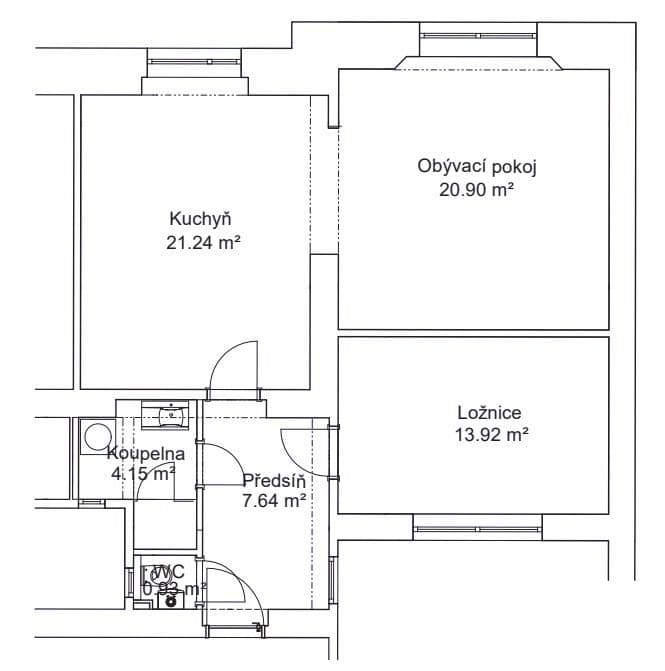 2 bedroom with open-plan kitchen flat for sale, 69 m², V Háji, Prague, Prague 2 bedroom with open-plan kitchen flat for sale, 69 m², V Háji, Prague, Prague