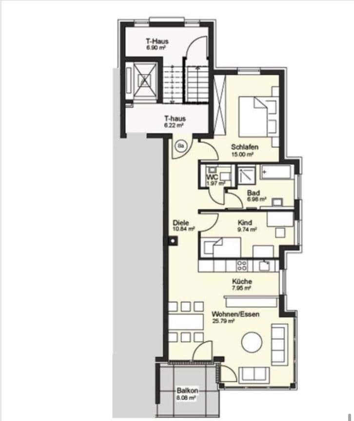 2 bedroom with open-plan kitchen flat to rent, 84 m², Linkstraße 66, Heilbronn, Baden-Württemberg 2 bedroom with open-plan kitchen flat to rent, 84 m², Linkstraße 66, Heilbronn, Baden-Württemberg