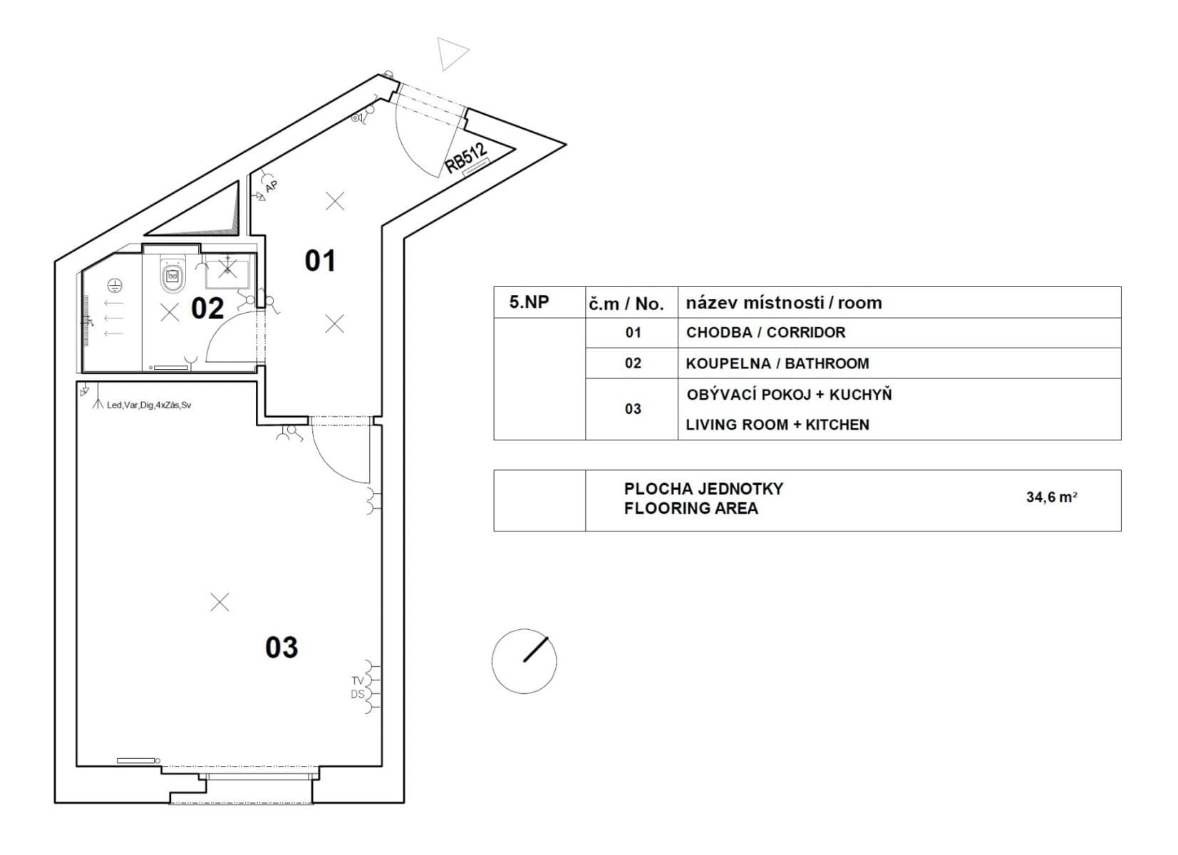 Studio flat to rent, 35 m², Krymská, Prague, Prague Studio flat to rent, 35 m², Krymská, Prague, Prague