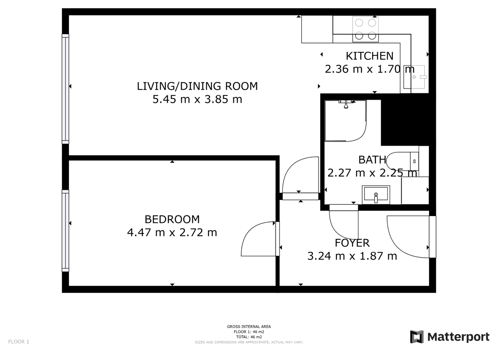1 bedroom with open-plan kitchen flat to rent, 44 m², Janského, Prague, Prague 1 bedroom with open-plan kitchen flat to rent, 44 m², Janského, Prague, Prague