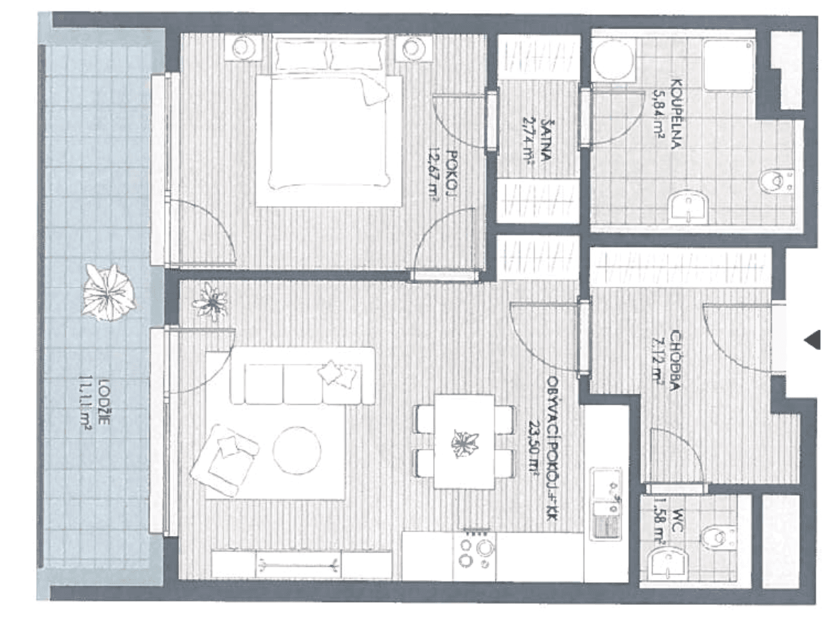 1 bedroom with open-plan kitchen flat to rent, 55 m², Tupolevova, Prague, Prague 1 bedroom with open-plan kitchen flat to rent, 55 m², Tupolevova, Prague, Prague