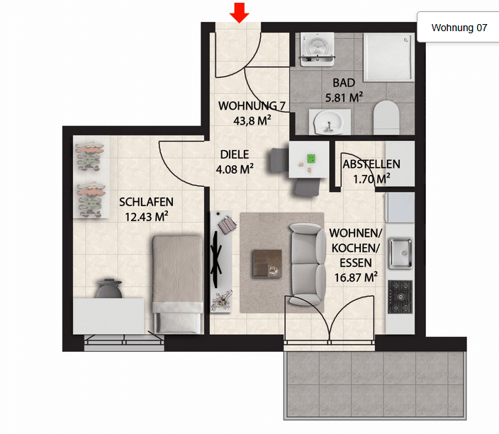 2 bedroom flat to rent, 44 m², Kaiserstraße 41c, Waldbröl, North Rhine-Westphalia 2 bedroom flat to rent, 44 m², Kaiserstraße 41c, Waldbröl, North Rhine-Westphalia