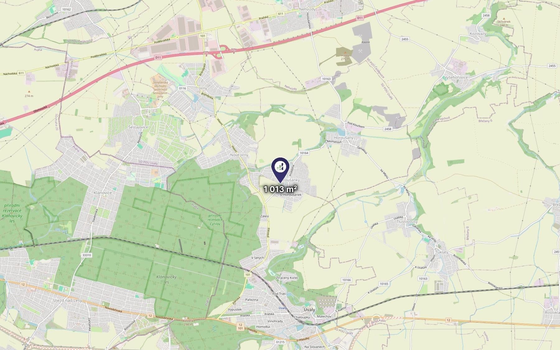 plot for sale, 1,013 m², Úvaly, Středočeský Region plot for sale, 1,013 m², Úvaly, Středočeský Region