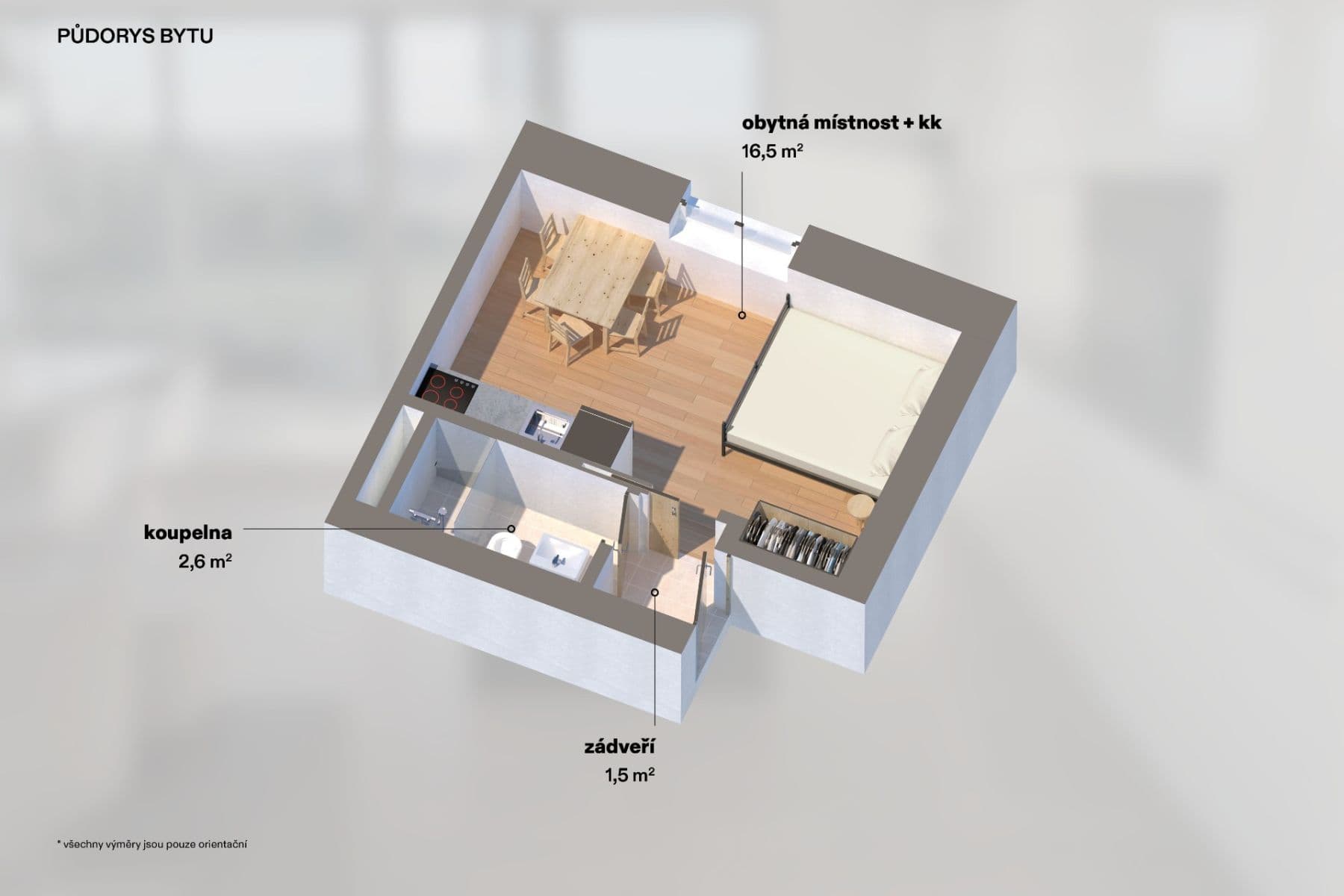 Studio flat to rent, 21 m², Jenečská, Prague, Prague Studio flat to rent, 21 m², Jenečská, Prague, Prague