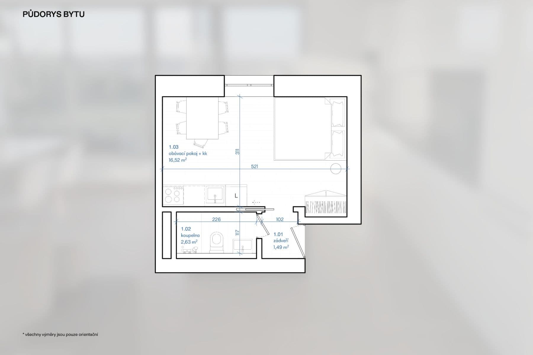 Studio flat to rent, 21 m², Jenečská, Prague, Prague Studio flat to rent, 21 m², Jenečská, Prague, Prague