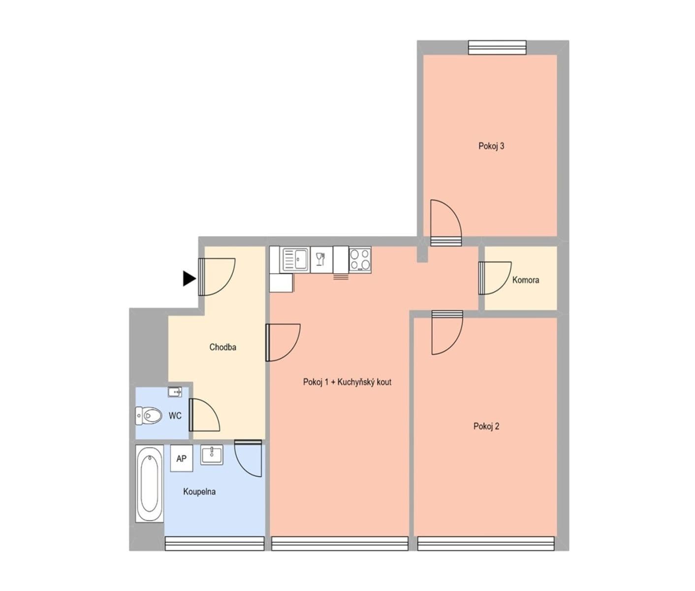 2 bedroom with open-plan kitchen flat to rent, 75 m², nám. Republiky, Havířov, Moravskoslezský Region 2 bedroom with open-plan kitchen flat to rent, 75 m², nám. Republiky, Havířov, Moravskoslezský Region