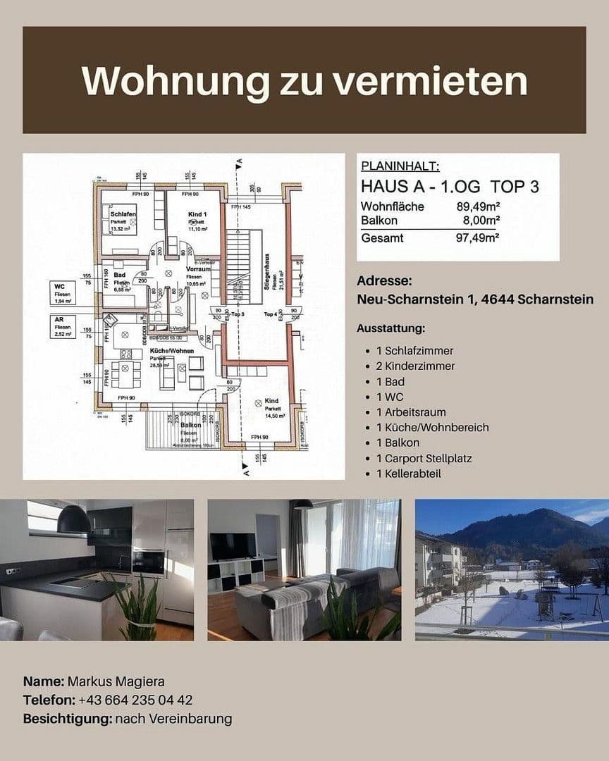 5 bedroom flat to rent, 90 m², Neu-Scharnstein 1, Scharnstein, Upper Austria 5 bedroom flat to rent, 90 m², Neu-Scharnstein 1, Scharnstein, Upper Austria
