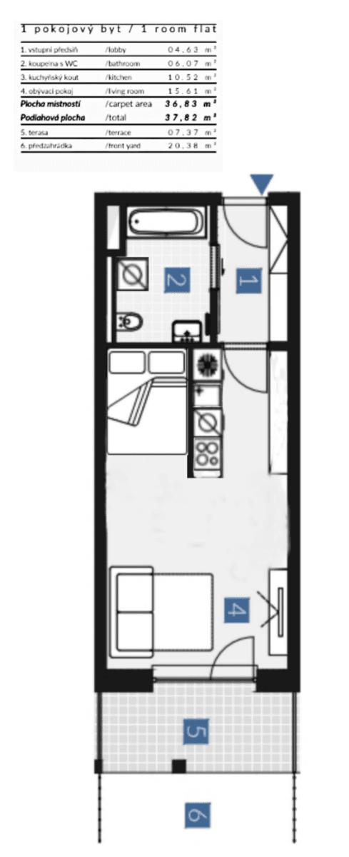 Studio flat to rent, 38 m², Velvarská, Horoměřice, Středočeský Region Studio flat to rent, 38 m², Velvarská, Horoměřice, Středočeský Region