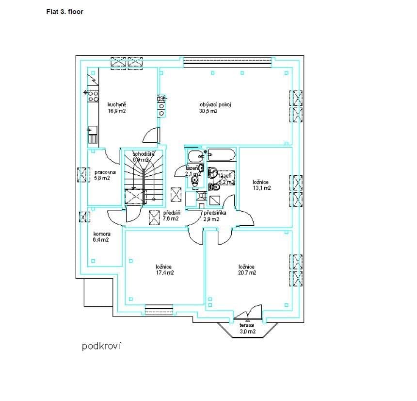6 bedroom flat to rent, 129 m², Medkova, Prague, Prague 6 bedroom flat to rent, 129 m², Medkova, Prague, Prague