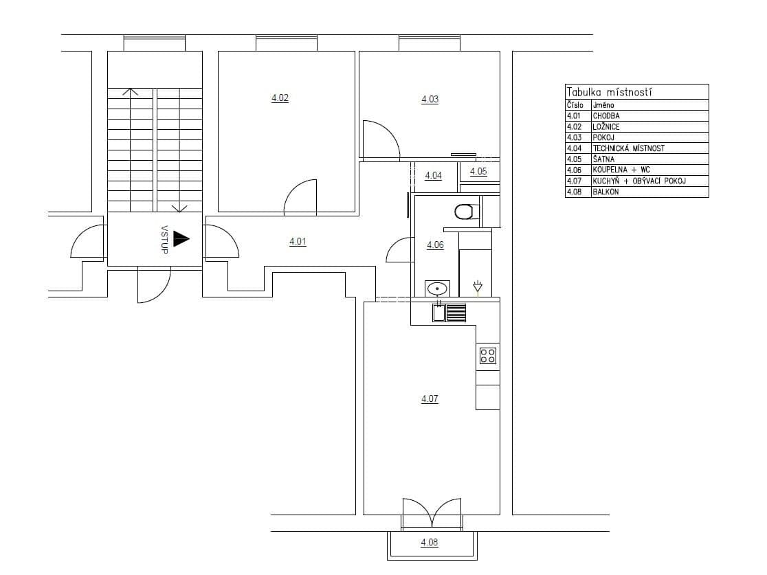2 bedroom with open-plan kitchen flat for sale, 58 m², Poštovská, Prague, Prague 2 bedroom with open-plan kitchen flat for sale, 58 m², Poštovská, Prague, Prague
