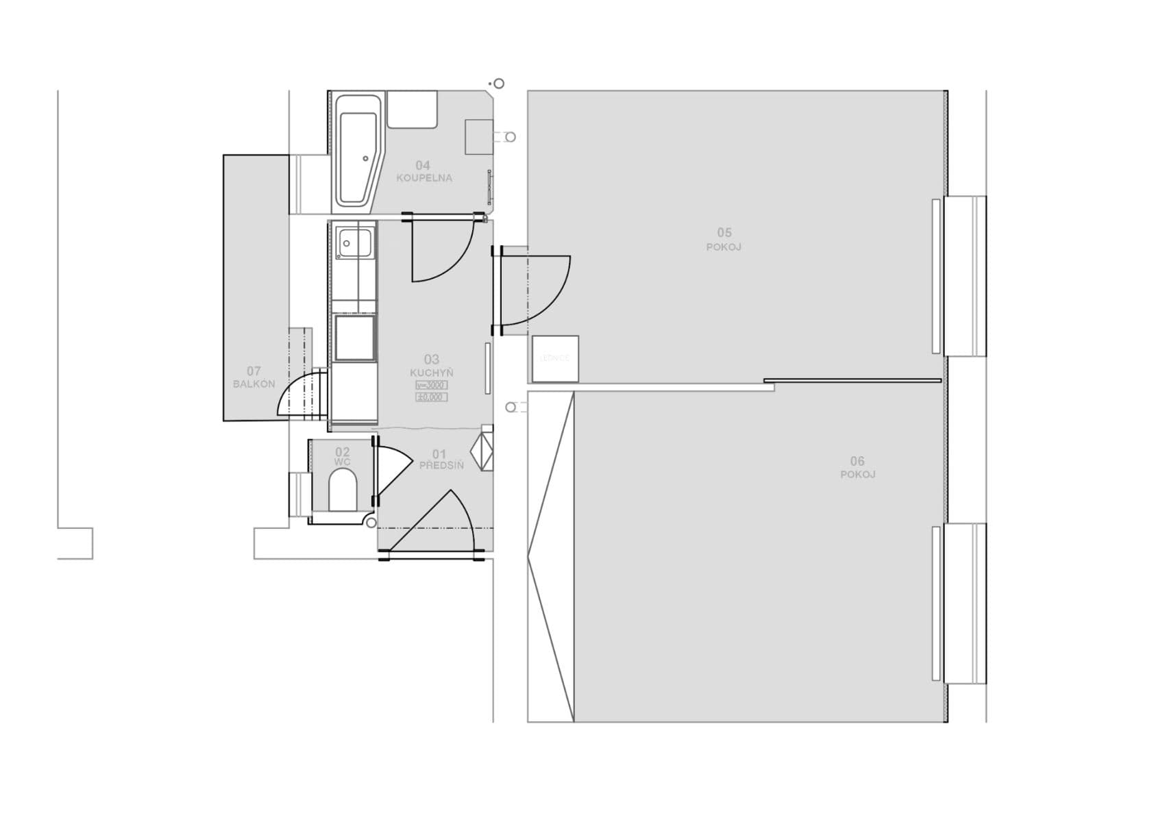 1 bedroom with open-plan kitchen flat to rent, 56 m², Na Maninách, Prague, Prague 1 bedroom with open-plan kitchen flat to rent, 56 m², Na Maninách, Prague, Prague
