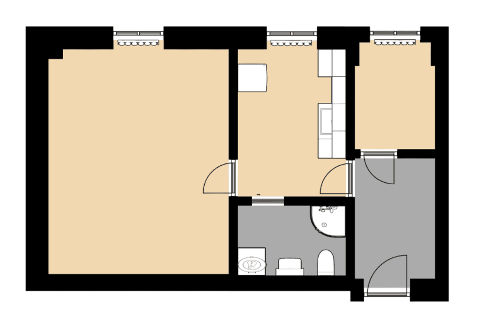 1 bedroom with open-plan kitchen flat to rent, 44 m², Cejl, Brno, Jihomoravský Region 1 bedroom with open-plan kitchen flat to rent, 44 m², Cejl, Brno, Jihomoravský Region