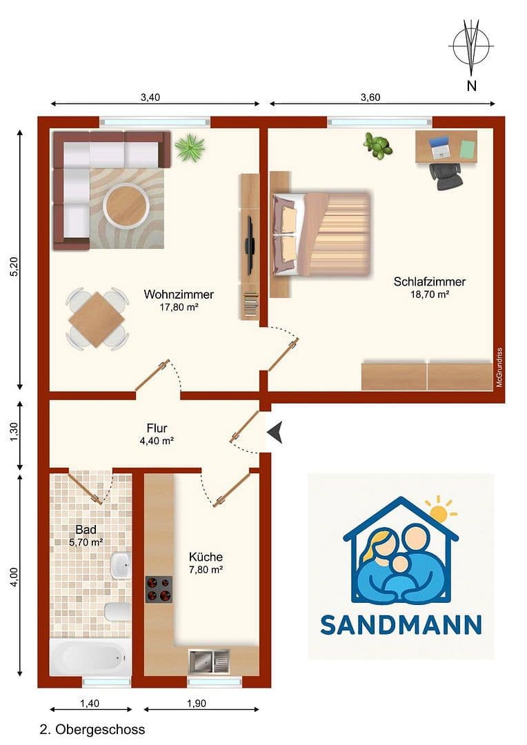 3 bedroom flat to rent, 63 m², An der Kleinbahn 24, Nossen, Saxony 3 bedroom flat to rent, 63 m², An der Kleinbahn 24, Nossen, Saxony