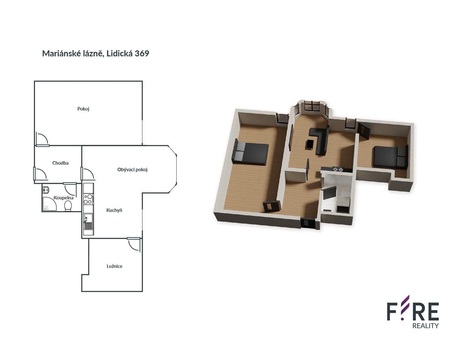 2 bedroom with open-plan kitchen flat for sale, 55 m², Lidická, Mariánské Lázně, Karlovarský Region 2 bedroom with open-plan kitchen flat for sale, 55 m², Lidická, Mariánské Lázně, Karlovarský Region