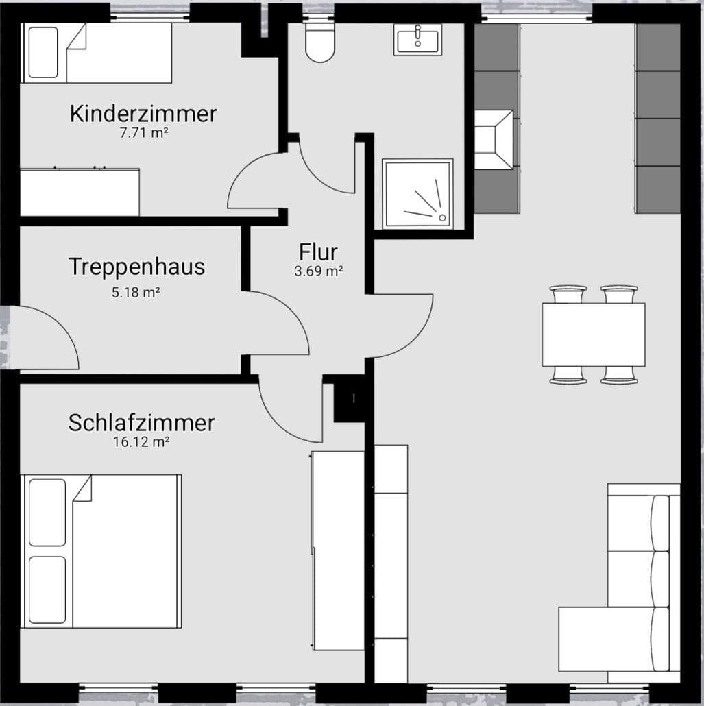 3 bedroom flat to rent, 60 m², Heilbronn, Baden-Württemberg 3 bedroom flat to rent, 60 m², Heilbronn, Baden-Württemberg